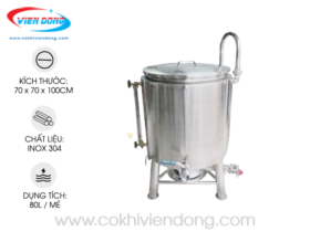 nồi nấu sữa gas 80L