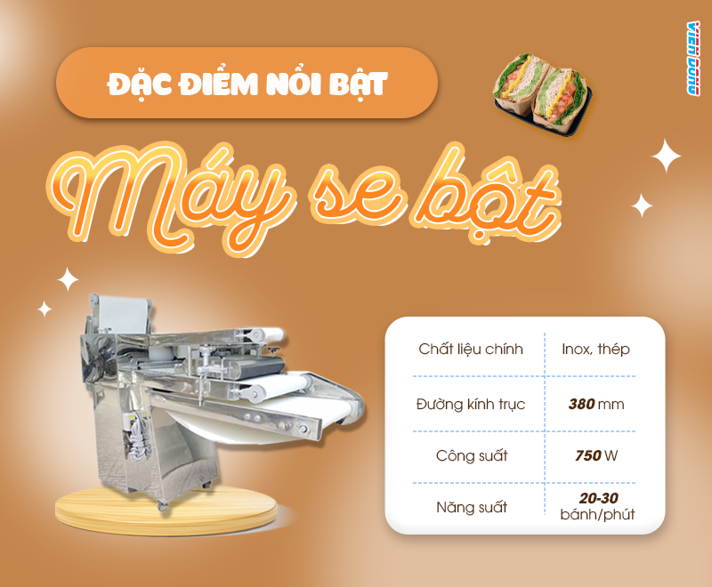 Máy se bột 2 băng tải 