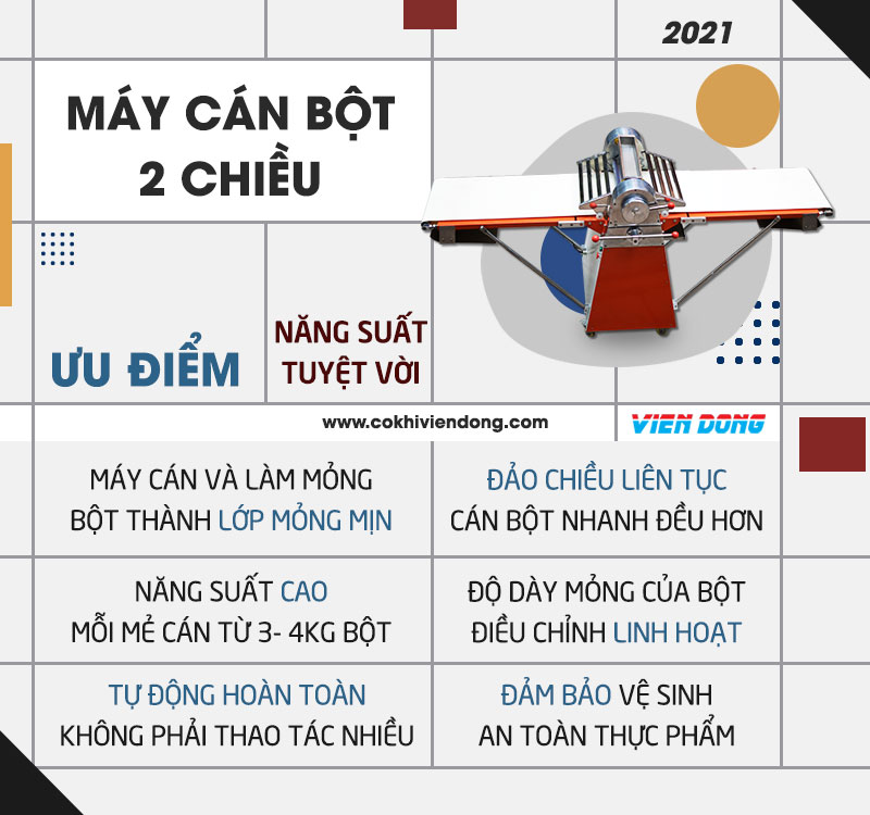 máy cán bột 2 chiều