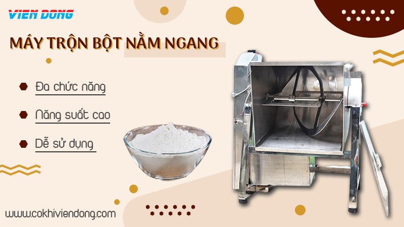 máy trộn bột nằm ngang