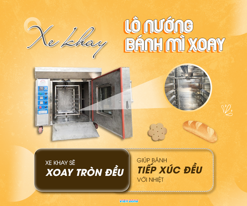 lò nướng bánh mì xoay 6 khay