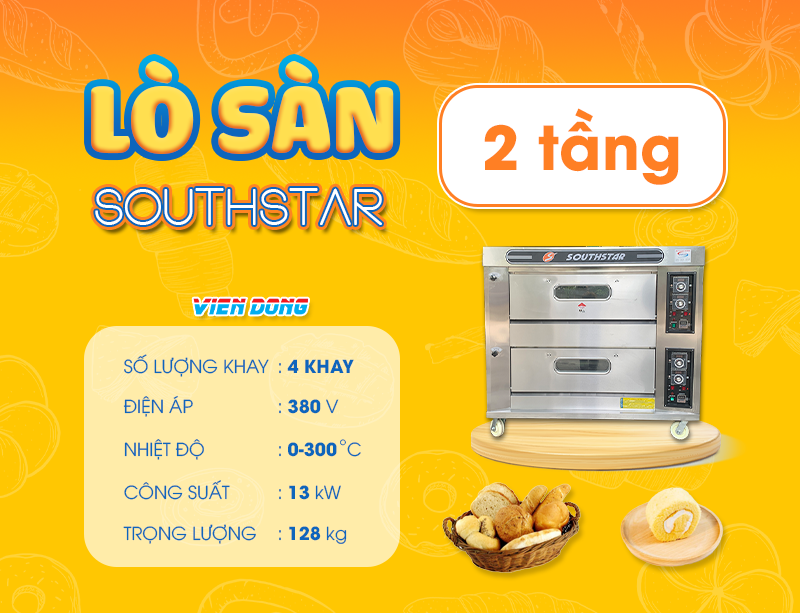 Lò nướng bánh ngọt 1 tầng 2 khay
