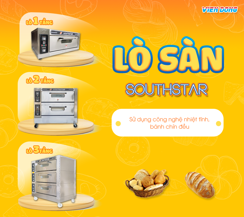 lò nướng southstar 1 tầng 2 khay