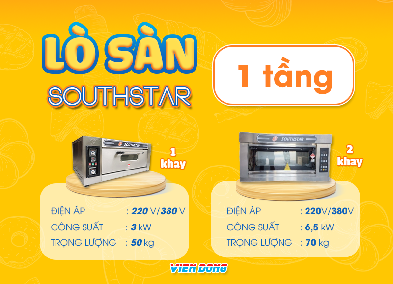 lò nướng southstar 1 tầng 2 khay