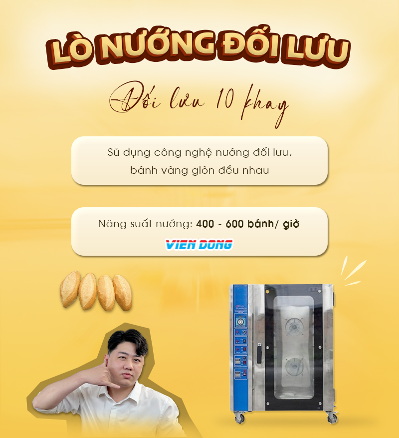 Lò nướng bánh mì xoay 10 khay